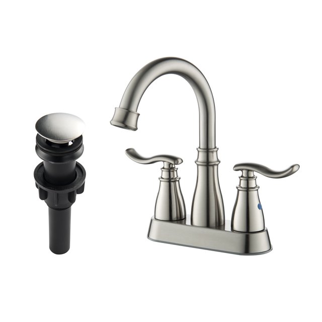 LIGMIRR Bathroom Faucet Matte Brushed Nickel, 2 Handle 3 Holes Bathroom