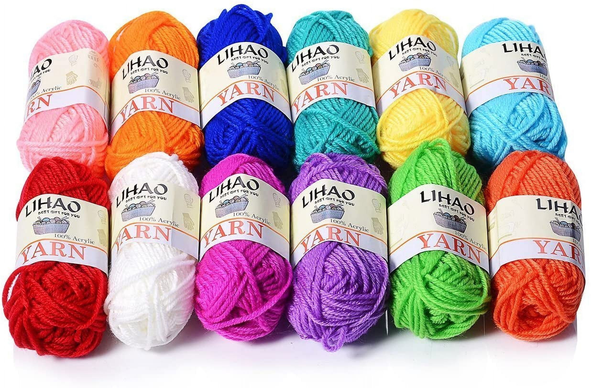 Zhaomeidaxi Soft Yarn Eye-catching Yarn Assorted Colors Crochet Yarn, Soft  Yarn for Acrylic Fiber Acrylic Yarn Skeins Bulk Yarn Kit for Gift 