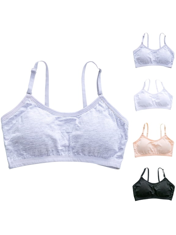 Girls' Seamless Training Bras, Soft Flexible Cami, Ages 9-13, Puberty Wear