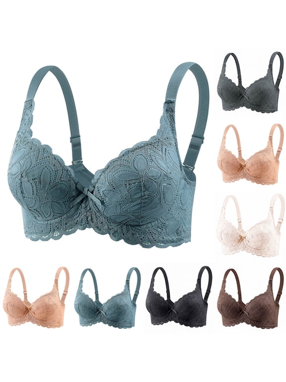 Womens Bras Wireless Solid Color Thin Underwire Lift Sag Daily All Day Support