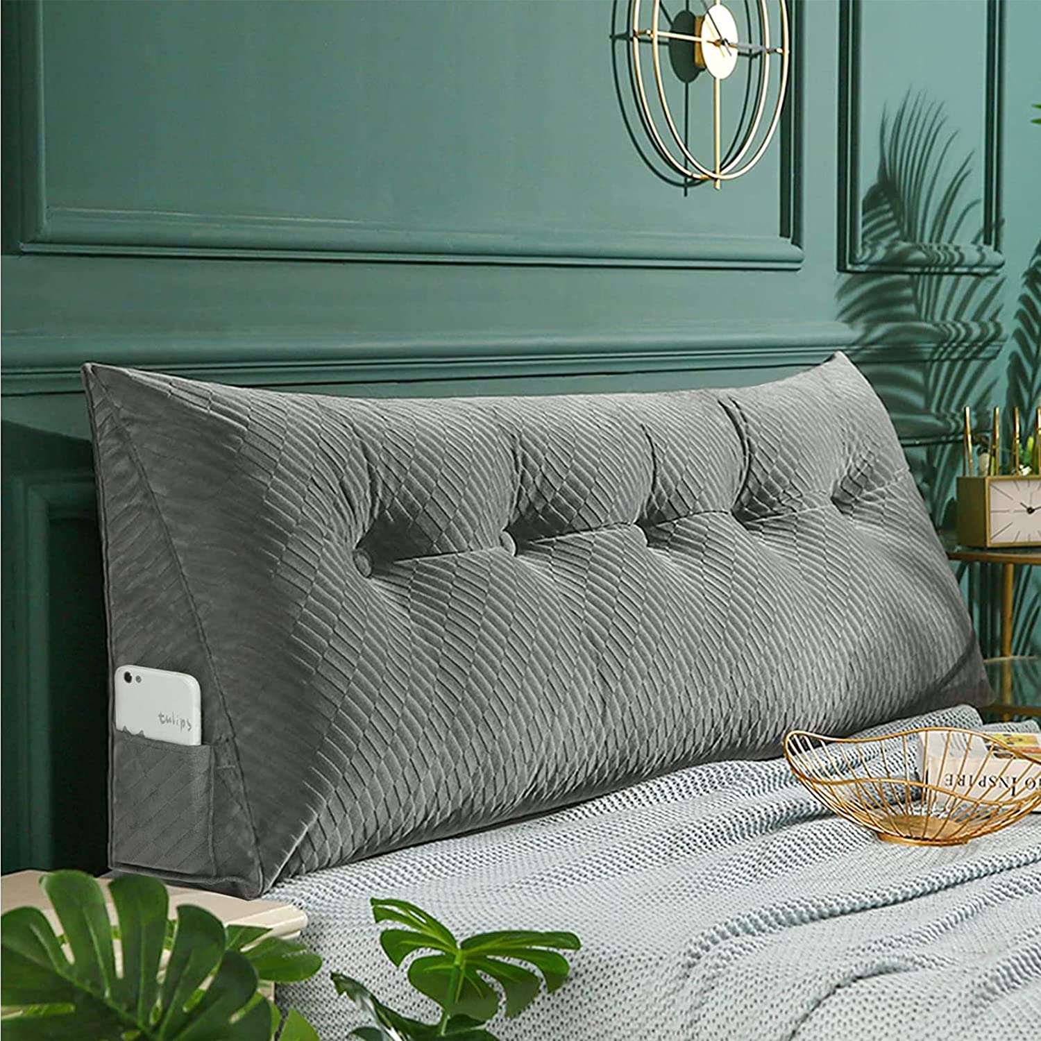 LIHONG Triangular Headboard Pillow Day Bed Back Wedge Pillow, Large