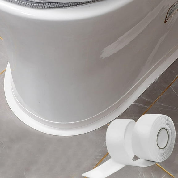 White Caulk Tape Sealant Strip for Bath & Kitchen, 1.5" x 10.5Ft PVC Self Adhesive Caulk Strip, Bathroom Caulking Tape for tub, Toilet, Kitchen Countertop, Sink Sealant Tape