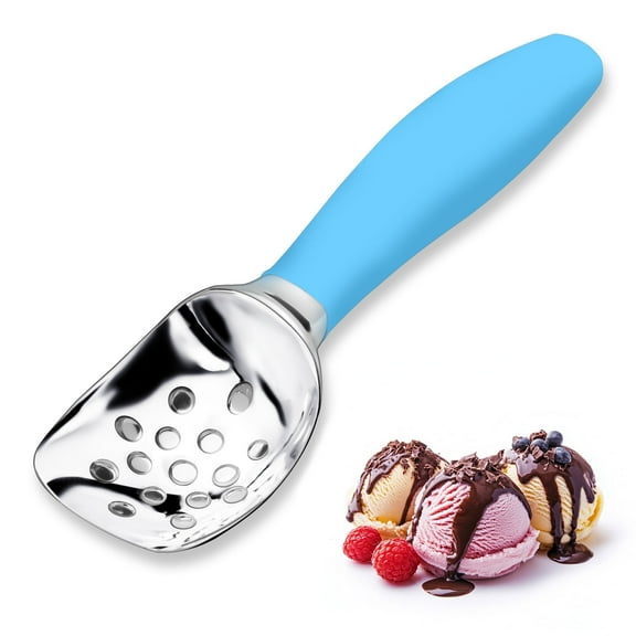 LIIGEMI Ice Cream Scoop,Ergonomic Non-Slip Handle for Easy Scooping & Serving,for Gelato,Sorbet,Frozen Yogurt (Blue)
