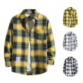 thumbnail image 1 of LIIPEE Autumn Winter Plaid Shirt For Men Long Sleeve Turn Down Collar Button Up Shirts Male Comfortable Breathable Versatile Tops,XXL, 1 of 3