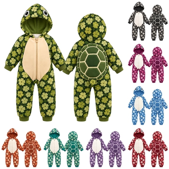 LIIPEE Baby Casual Cartoon Animal Zip Up Jumpsuit Boys Girls Fall Winter Cozy Cute Long Sleeve Hooded Romper