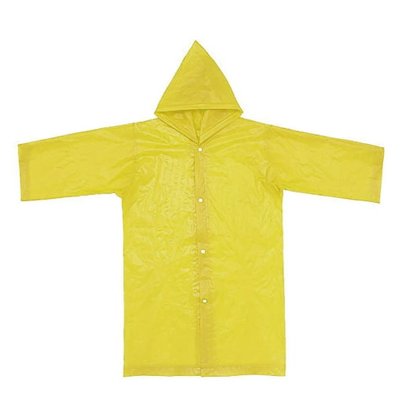 LIIPEE Baby Rain Wear Solid Color Long Sleeve Hooded Button Down Rain Jacket Kids Casual Birthday Wedding Weekend Raincoats,Yellow,One Size