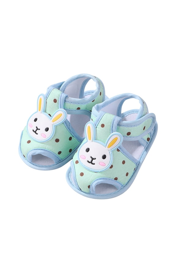 Baby Sandals Girls Boys Soft Sole Flat Bottom Sandals Toddler Cartoon Animals Anti- Comfortable Breathable Walking Shoes,Blue,11ï¼12ï¼