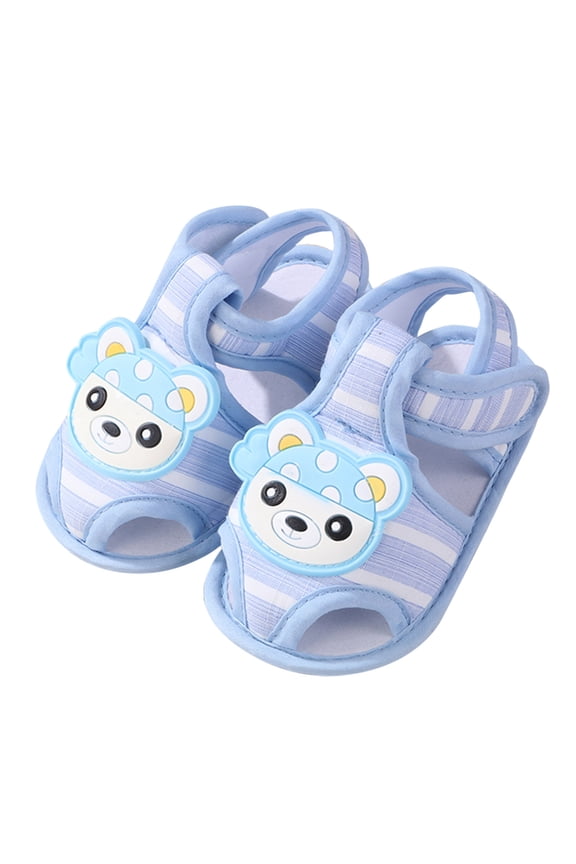 Baby Sandals Girls Boys Soft Sole Flat Bottom Sandals Toddler Cartoon Animals Anti- Comfortable Breathable Walking Shoes,Blue,11ï¼12ï¼