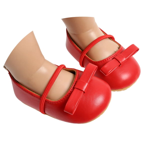 LIIPEE Baby Sandals Infants Soft Sole Flat Bottom Anti-Slip Shoes With Bow Design Girls Boys Comfortable Casual Breathable Lightweight Walking Shoes,Red,12-18 Months