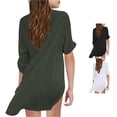 thumbnail image 1 of LIIPEE Beach Cover Up Tops For Girls Long Sleeve Solid Color V Neck Blouse Kids Summer Breathable Lightweight Tunic Shirts,6-7 Years, 1 of 9