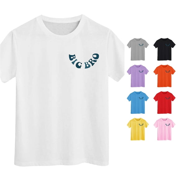 LIIPEE Big Brother T Shirt For Boys Short Sleeve Fashion Letter Graphic Tees Kids Summer Casual Cute Daily T Shirts,10-11 Years