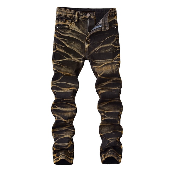 LIIPEE Boy Child Ripped Jeans Pants Summer Fall Slim Fit Stretch Button Distressed Denim Trousers Streetpants With Pockets Youth Fashion Vacations Pants,Blue,5-6 Years