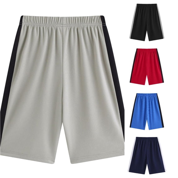 LIIPEE Boys Athletic Shorts Elastic Waist Training Basketball Shorts Kids Comfortable Breathable Fashion Summer Bottoms,5-6 Years