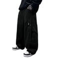 thumbnail image 1 of LIIPEE Boys Cargo Pants With Multiple Pockets Casual Fashion Solid Color Elastic Waist Baggy Wide Leg Trousers Kids Comfortable Breathable Versatile Bottoms,9-10 Years, 1 of 6