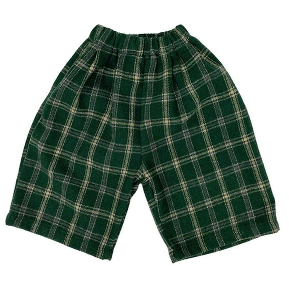 LIIPEE Boys Casual Pants Spring Summer Fashion Plaid Printed Elastic Waist Wide Legs Pants Baby Lovely Beach Pants,Green,2-3 Years