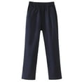 thumbnail image 1 of LIIPEE Boys Girls Back To School Uniform Pants Solid Color Stretch Elastic Waist Straight Leg Dress Trousers With Pockets Girls Versatile Daily Pants,Navy,11-12 Years, 1 of 3