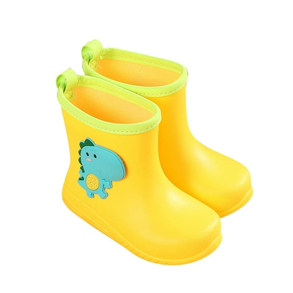 LIIPEE Boys Girls Boots Summer Autumn Comfort Cute Cartoon Non- Rain Boots Toddler Leisure Vacation Boot,Yellow,2-3 Years