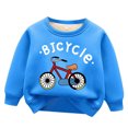 thumbnail image 1 of LIIPEE Boys Girls Hoodies Fall Winter Fashion Long Sleeve Thickened Warm Cartoon Printed Round Neck Pullover Hoodless Sweatshirt Child Stylish Daily Wear Holiday Wear Hoodie,Blue,8-10 Years, 1 of 3