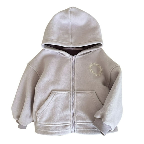 LIIPEE Boys Girls Hoodies Fall Winter Warm Long Sleeve Letter Printed Zipper Pullover Hooded Sweatshirt With Pockets Leisure Everyday Wear Casual Outings Hoodie,Light Purple,18-24 Months