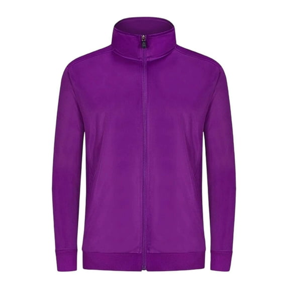 LIIPEE Boys Girls Jacket Solid Color Thicken Long Sleeve Stand Collar Zip Up Windproof Warm Athletic Jacket Little Boys Versatile Weekend Coat,Purple,5-6 Years