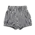 thumbnail image 1 of LIIPEE Boys Girls Lantern Shorts Summer Cute Comfort Striped Printed Stretch Elastic Waist Shorts Toddler Classic Photoshoot Shorts,Black2,3-4 Years, 1 of 2