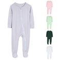 thumbnail image 1 of LIIPEE Boys Girls Long Sleeve Footed Bodysuit Baby Fall Cute Zip Up One-Pieces Clothes 0-24 Months, 1 of 4