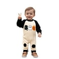 thumbnail image 1 of LIIPEE Boys Girls Onesie Halloween Cartoon Ghost Pumpkin Printed Long Sleeve Round Neck Jumpsuit Comfortable Indoor Outdoor Wear One-Pieces,Black,0-3 Months, 1 of 9