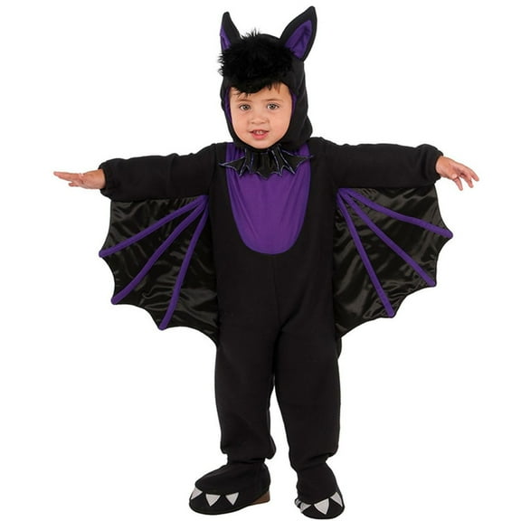 LIIPEE Boys Girls Onesie Halloween Color Block Long Sleeve Bat Jumpsuit Kids Breathable Holiday School Party One-Pieces,Black,L