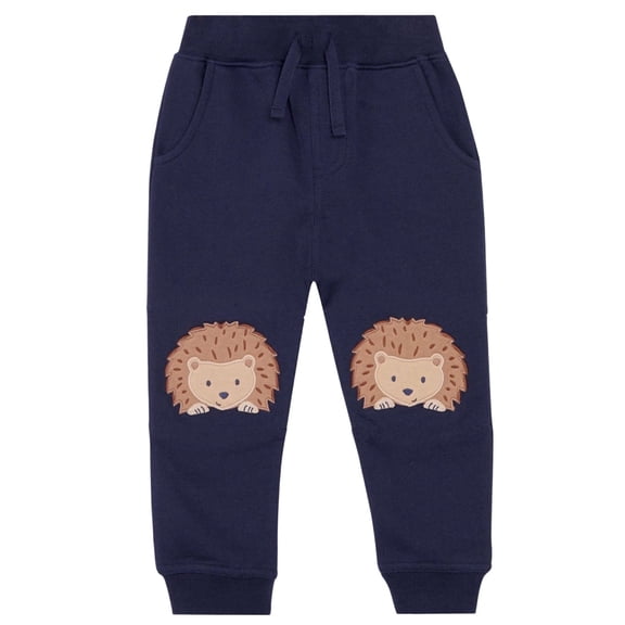 LIIPEE Boys Girls Pants Cartoon Animal Embroidered Stretch Elastic Waist Drawstring Wide Leg Jogger Trousers With Pockets Boys Versatile Climbing Hiking Camping Cycling Pants,Dark Blue,3-4 Years