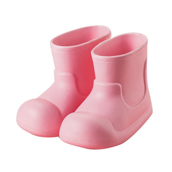 LIIPEE Boys Girls Rain Boots Solid Color Lightweight Closed Toe Non- Waterproof Rain Shoes Boys Trendy Climbing Hiking Camping Cycling Boot,Pink,6-8 Years