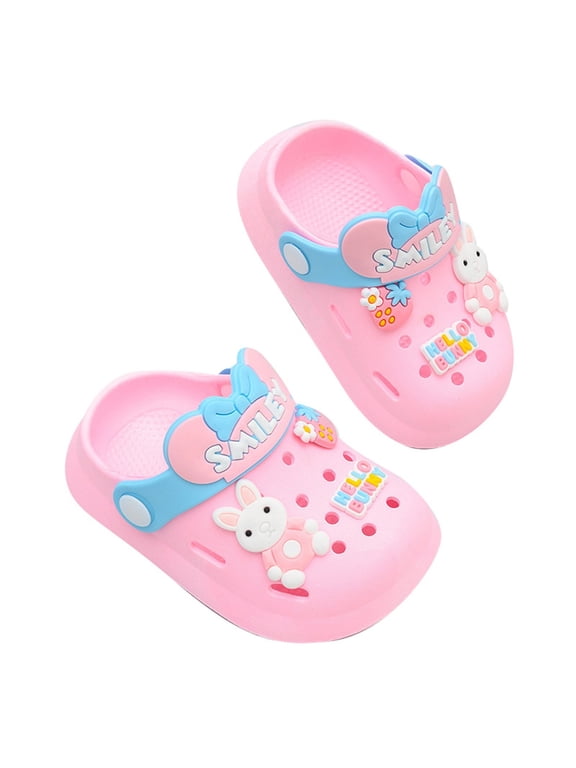Boys Girls Sandals Summer Breathable Cartoon Closed Toe Non- Soft Sole On Water Shoes Baby Comfort Daily Sandal,Pink,12-18 Months