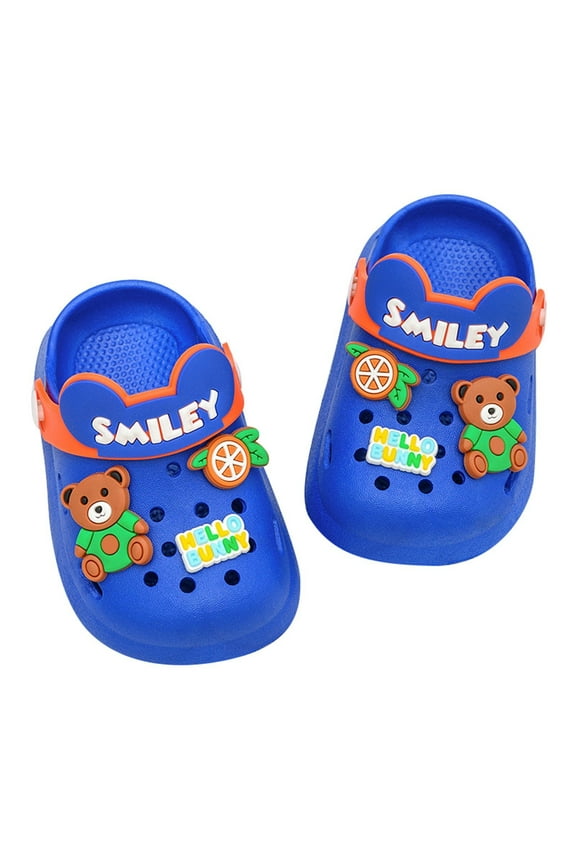 Boys Girls Sandals Summer Breathable Cartoon Closed Toe Non- Soft Sole On Water Shoes Kids Comfort Party Sandal,Blue,9-12 Months
