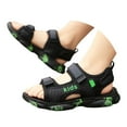 thumbnail image 1 of LIIPEE Boys Girls Sandals Summer Fashion Comfort Hook And Loop Strap Open Toe Non- Soft Sole Shoes Baby Sweet Beach Sandal,Green,8-9 Years, 1 of 9