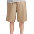 thumbnail image 1 of LIIPEE Boys Girls Shorts Summer Fashion Solid Color Elastic Waist School Uniform Shorts With Pockets Child Sweet Vacation Sports Shorts,Khaki,3-4 Years, 1 of 9
