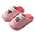 thumbnail image 1 of LIIPEE Boys Girls Slippers Comfort Cute Fruit Printed Non- Memory Foam Warm Flat Shoes Baby Soft Leisure Slippers,Pink,4-5 Years, 1 of 5