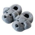 thumbnail image 1 of LIIPEE Boys Girls Slippers Fashion New Cartoon Solid Color Non- Plush Warm Shoes With Backs Child Stylish Leisure Slippers,Grey,18-24 Months, 1 of 4