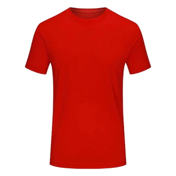 LIIPEE Boys Girls T-Shirt Solid Color Short Sleeve Round Neck Tshirt Tops Child Breathable Indoor Outdoor Wear Tee,Watermelon Red,3-4 Years