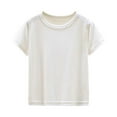 thumbnail image 1 of LIIPEE Boys Girls T-Shirts Summer Breathable Casual Short Sleeve Solid Color Round Neck Tshirs Toddler Versatile Beach Tee Shirts,White,18-24 Months, 1 of 7