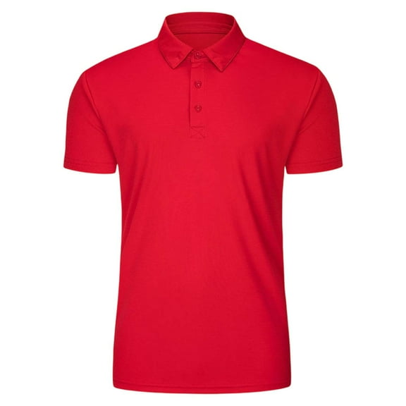 LIIPEE Boys Girls Tops Solid Color Short Sleeve Turndown Collar Button Down Shirt Girl Casual Birthday Tee Shirts,Red,11-12 Years