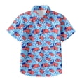 thumbnail image 1 of LIIPEE Boys Independence Day Tops Casual Summer US National Flag Printed Short Sleeve Lapel Button Down Shirt Children Kids 4th Of July Celebration Patriotic Comfortable Breathable Tops,8-9 Years, 1 of 3