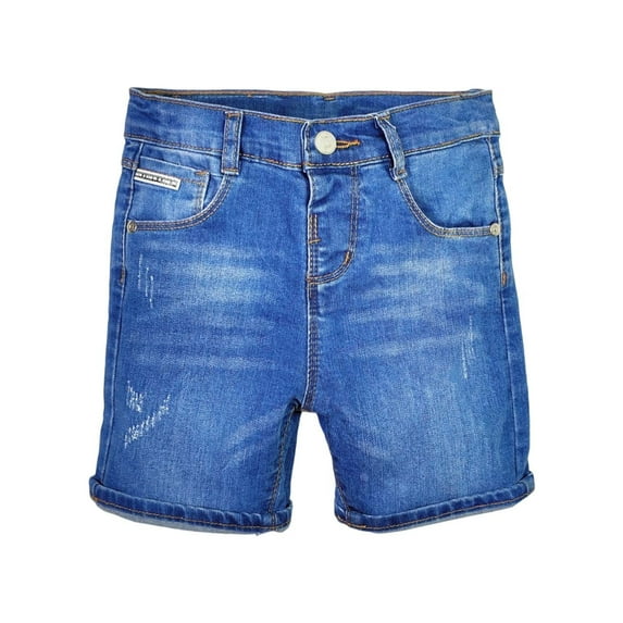 LIIPEE Boys Jean Shorts Solid Color Stretch Button Down Denim Shorts With Pockets Leisure Travel Shorts,Bu2,6-9 Months