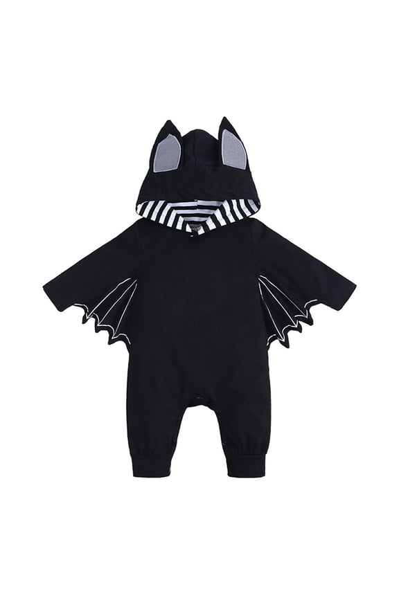 Boys Onesie Halloween Long Sleeve Hooded Dress Up Bat Playsuit Jumpsuits Infant Leisure Indoor Outdoor Wear Baby One-Pieces,Black,3-6 Months