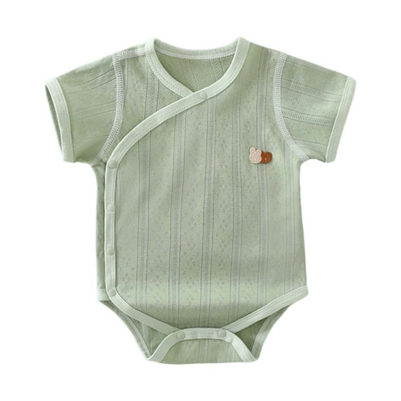 LIIPEE Boys Onesie Summer Casual Short Sleeve Bodysuit Baby Classic Outdoor One-Pieces,Green,0-1 Months