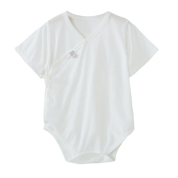 LIIPEE Boys Onesie Summer Comfortable Soft Short Sleeve Solid Color Bodysuit Lovely Party One-Pieces,White,0-1 Months