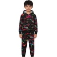 thumbnail image 1 of LIIPEE Boys Outfits Casual Stylish Graphic Printed Long Sleeve Hooded Sweatshirt And Pants Two Piece Set Kids Comfortable Breathable Soft Cute Daily Clothes,Hot Pink,2-3 Years, 1 of 3