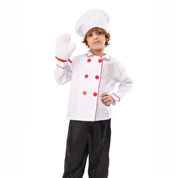 LIIPEE Boys Outfits Kids Chef Baking For Pretend Career Dress Up Suit Long Sleeve Solid Color Lapel Wear Cute Comfortable And Soft Clothes Sets,White,2-3 Years