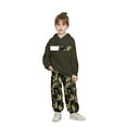 thumbnail image 1 of LIIPEE Boys Outfits Warm Camouflage Printed Long Sleeve Hooded Sweatshirt Loose Sport Pants Set Kids Handsome Indoor Outdoor Wear Baby Outfit,Dark Green,11-12 Years, 1 of 4