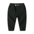 thumbnail image 1 of LIIPEE Boys Pants Solid Color Elastic Waist Wide Leg Trousers With Pockets Infant Versatile Birthday Wedding Weekend Pants,Black,4-5 Years, 1 of 3