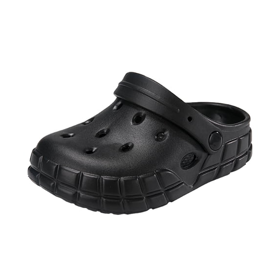 LIIPEE Boys Sandals Casual Solid Color Closed Toe Flat Bottom Fashion Sandals Kids Lightweight Adjustable Strap Summer Beach Shoes Cute Comfortable Breathable Soft Sole Daily Footwear,Black,2-3 Years