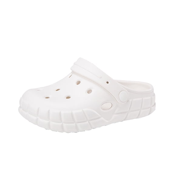 LIIPEE Boys Sandals Casual Solid Color Closed Toe Flat Bottom Fashion Sandals Kids Lightweight Adjustable Strap Summer Beach Shoes Cute Comfortable Breathable Soft Sole Daily Footwear,White,4-5 Years